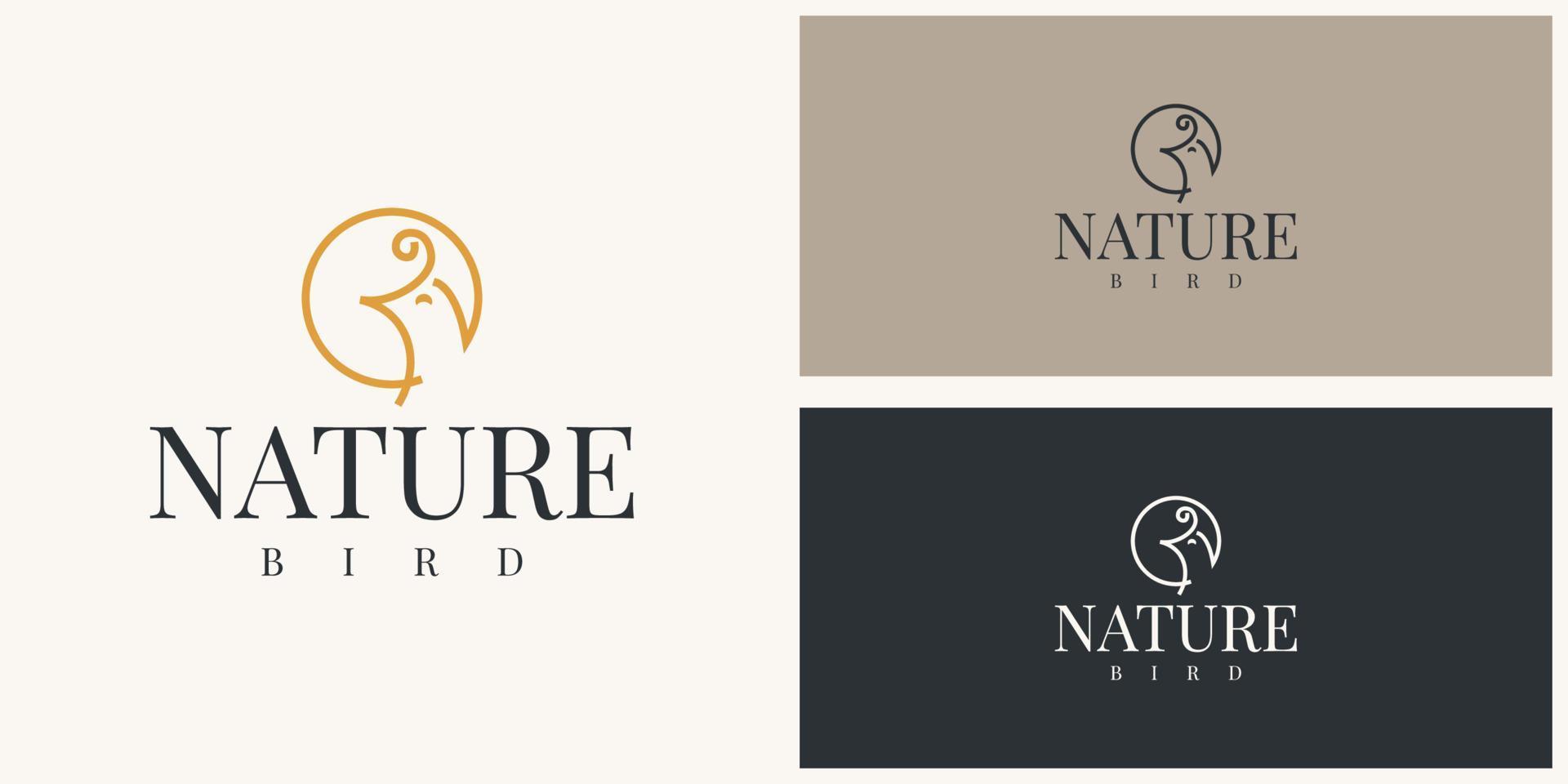 Naturvogel einfaches Logo-Vorlagendesign vektor