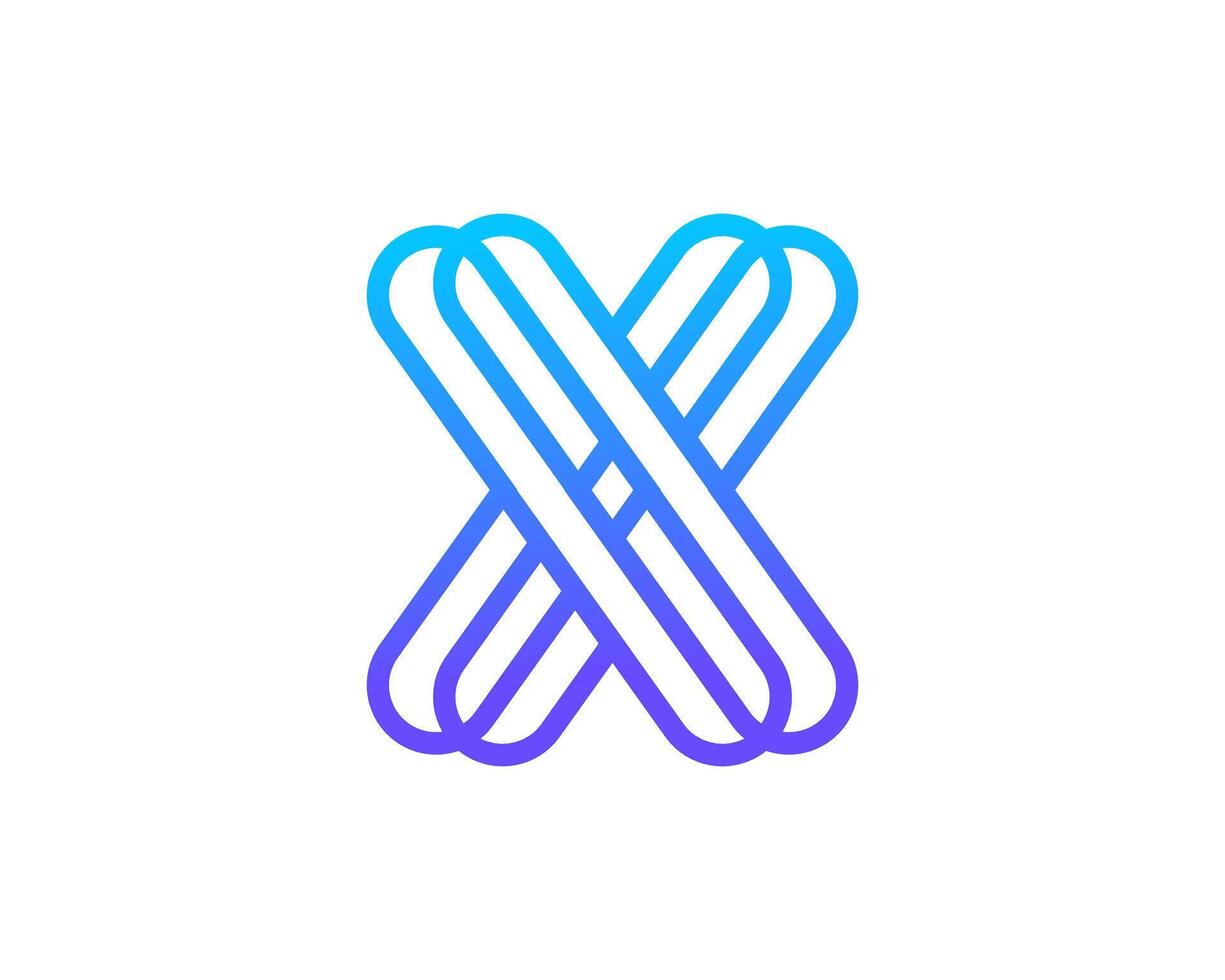 modern 3d Brief x Logo Design Vorlage zum branding vektor