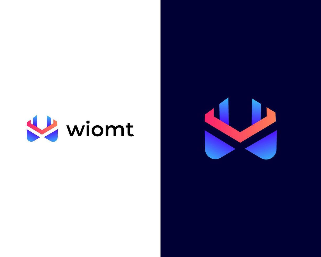 w Box minimal Logo Design Vorlage vektor