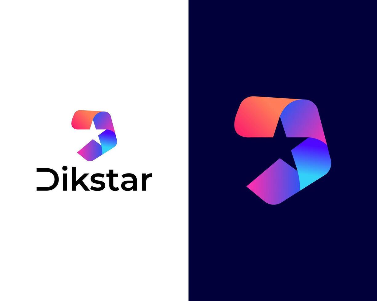 modern d Star Logo Konzept Vektor Design