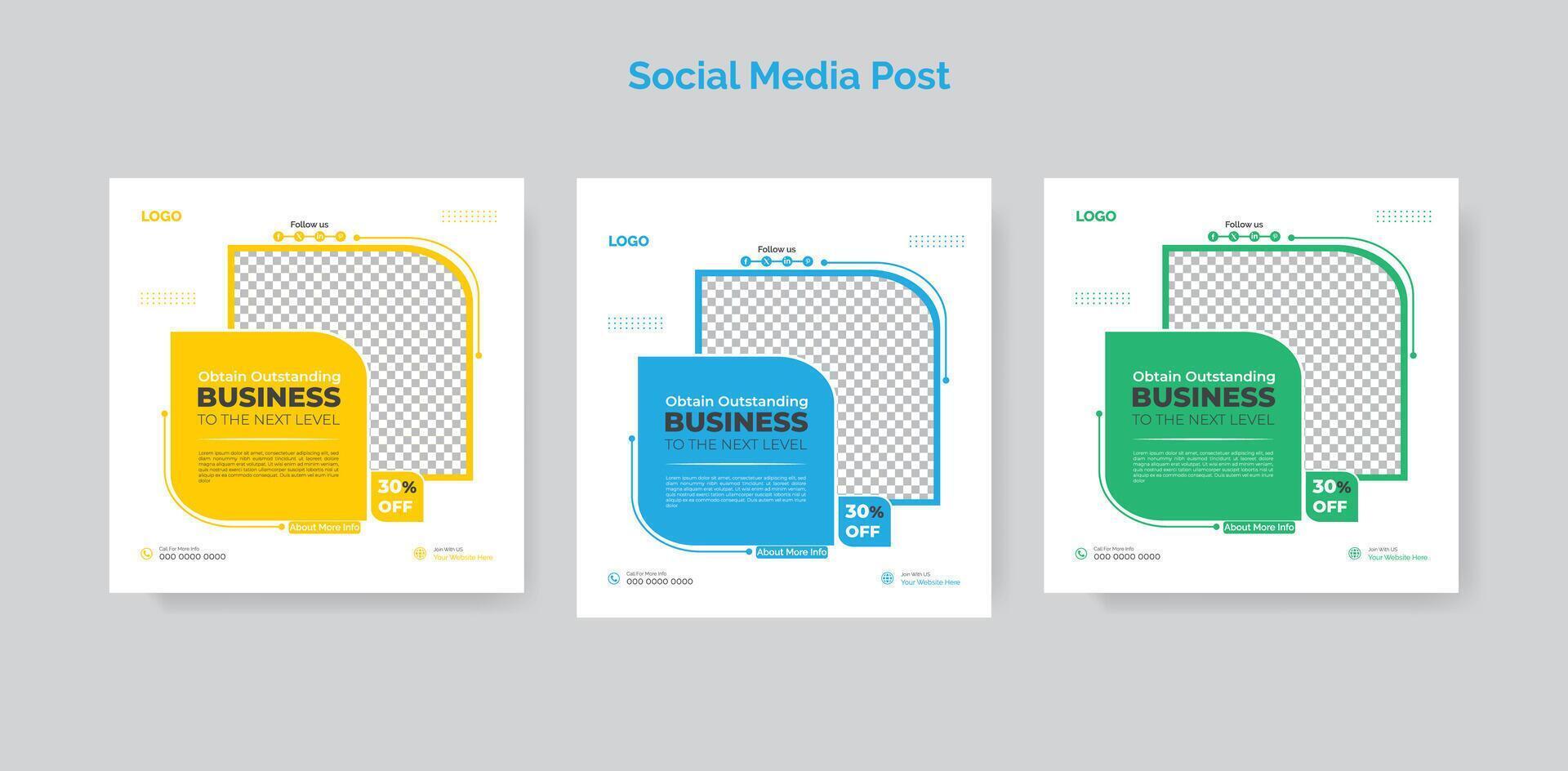 Geschäft modern Infografik Sozial Medien einstellen Design Vorlage. vektor