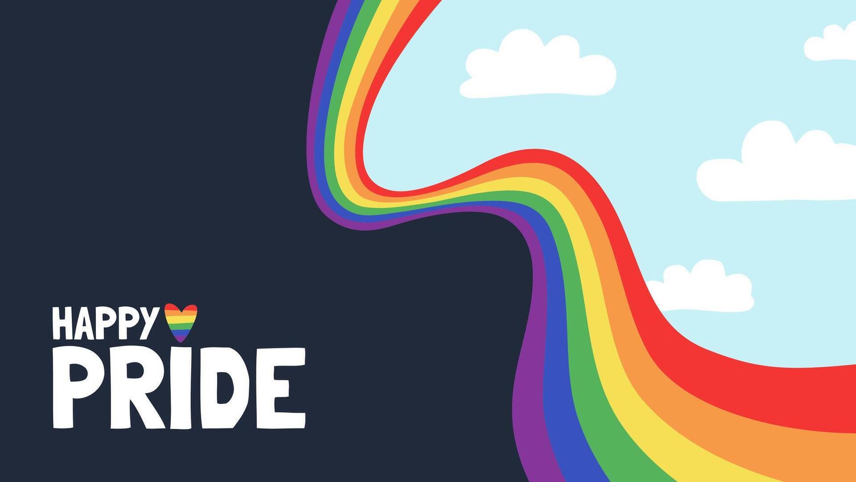 vektor baner för de stolthet. HBTQ gemenskap illustration med regnbåge och text. HBTQ flagga, regnbåge flagga.