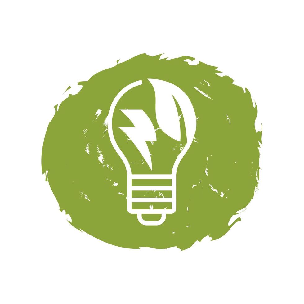 eco ljus Glödlampa natur logotyp vektor platt design. energi sparande lampa symbol.