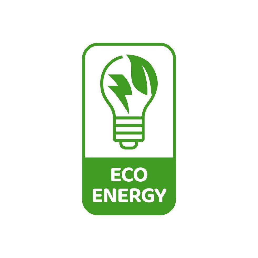 eco ljus Glödlampa natur logotyp vektor platt design. energi sparande lampa symbol.