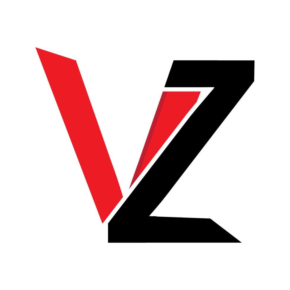 vz brev branding logotyp design med en blad vektor
