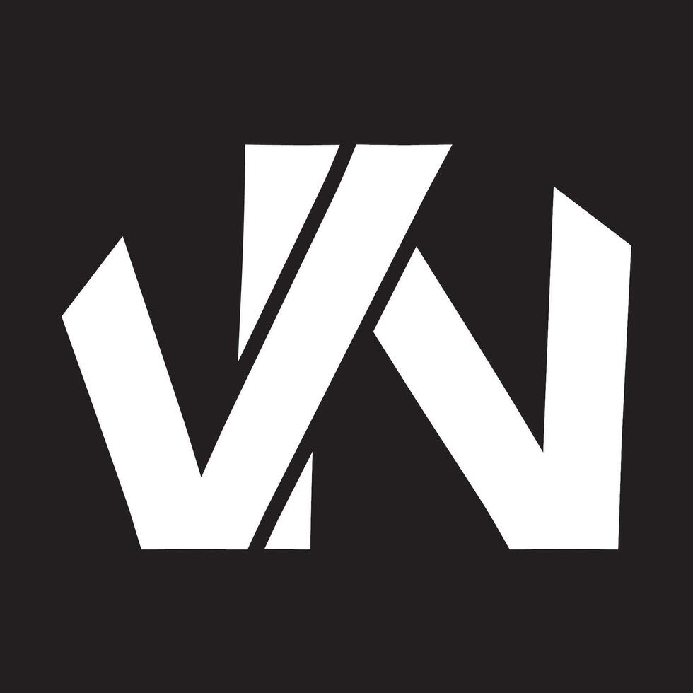 vn brev branding logotyp design med en blad vektor