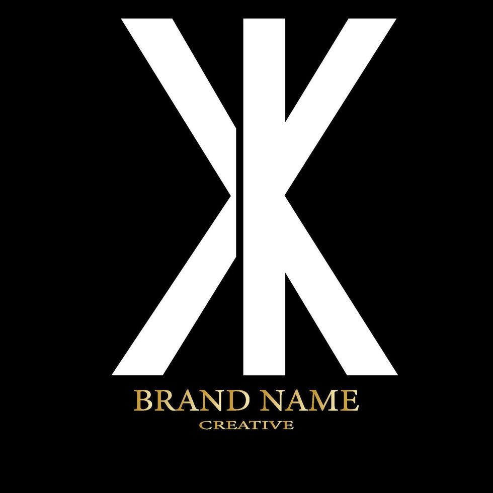 xk brev branding logotyp design med en blad.. vektor