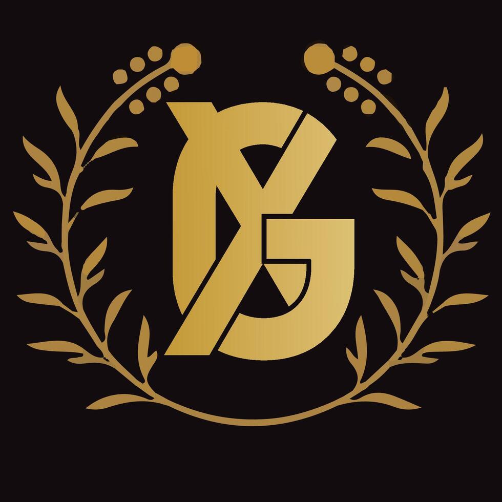 gx brev branding logotyp design med en blad vektor