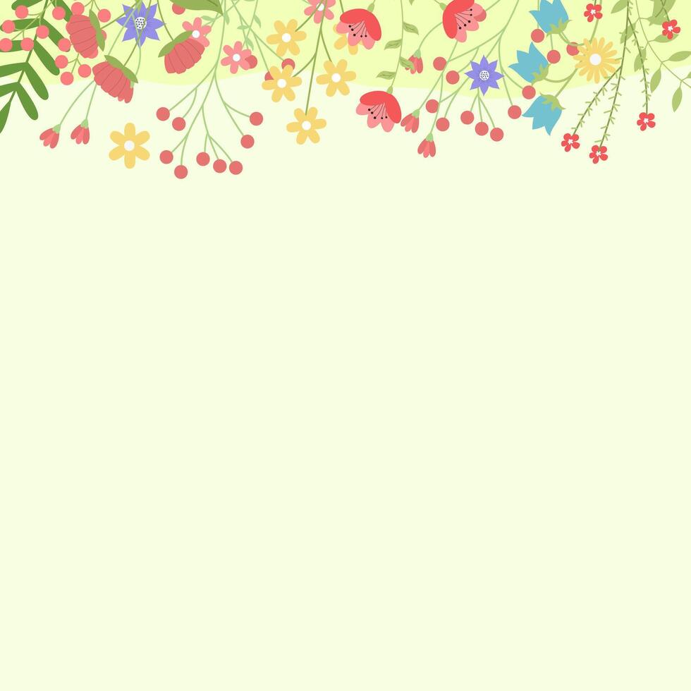 horizontal Frühling Hintergrund mit Blumen und Pflanzen zum Ihre Kreativität, zum Banner, zum Hochzeit Einladungen und zum Herzliche Glückwünsche auf Frühling und Ostern vektor