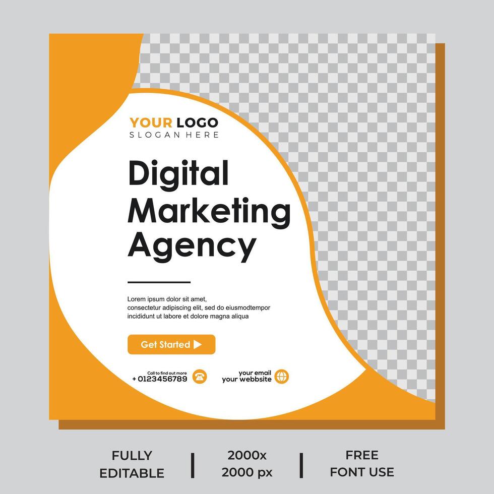 digital marknadsföring byrå företag social media posta design och PR webb baner mall vektor