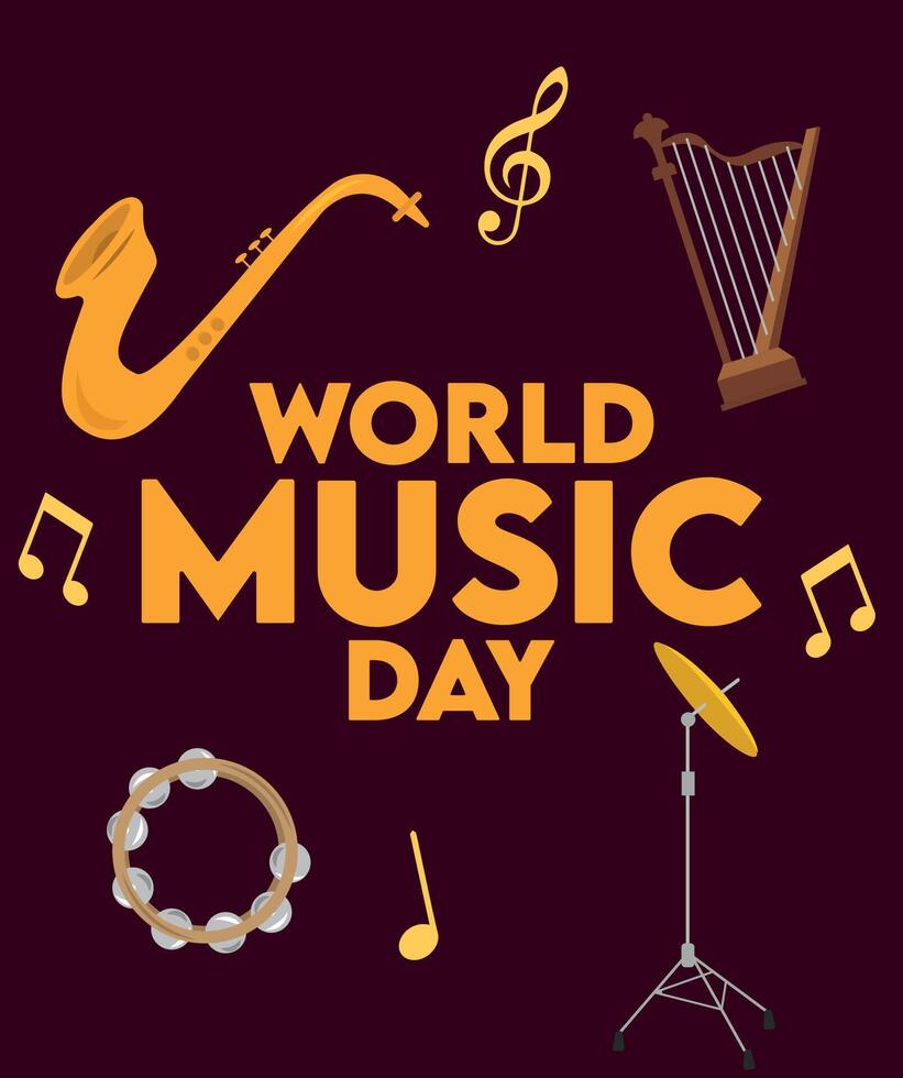 värld musik dag vektor illustration. värld musik dag design