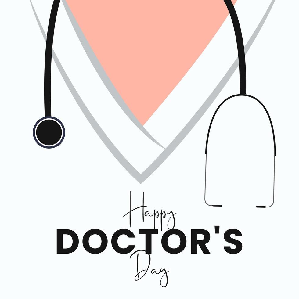 typografi för doktorer dag med stetoskop. vektor illustration