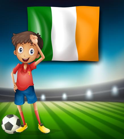 Irland Flagge und Fußballspieler vektor