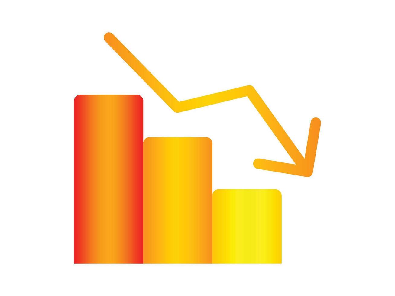 Wirtschaft Wachstum Graph Nieder Vektor Symbol Illustration