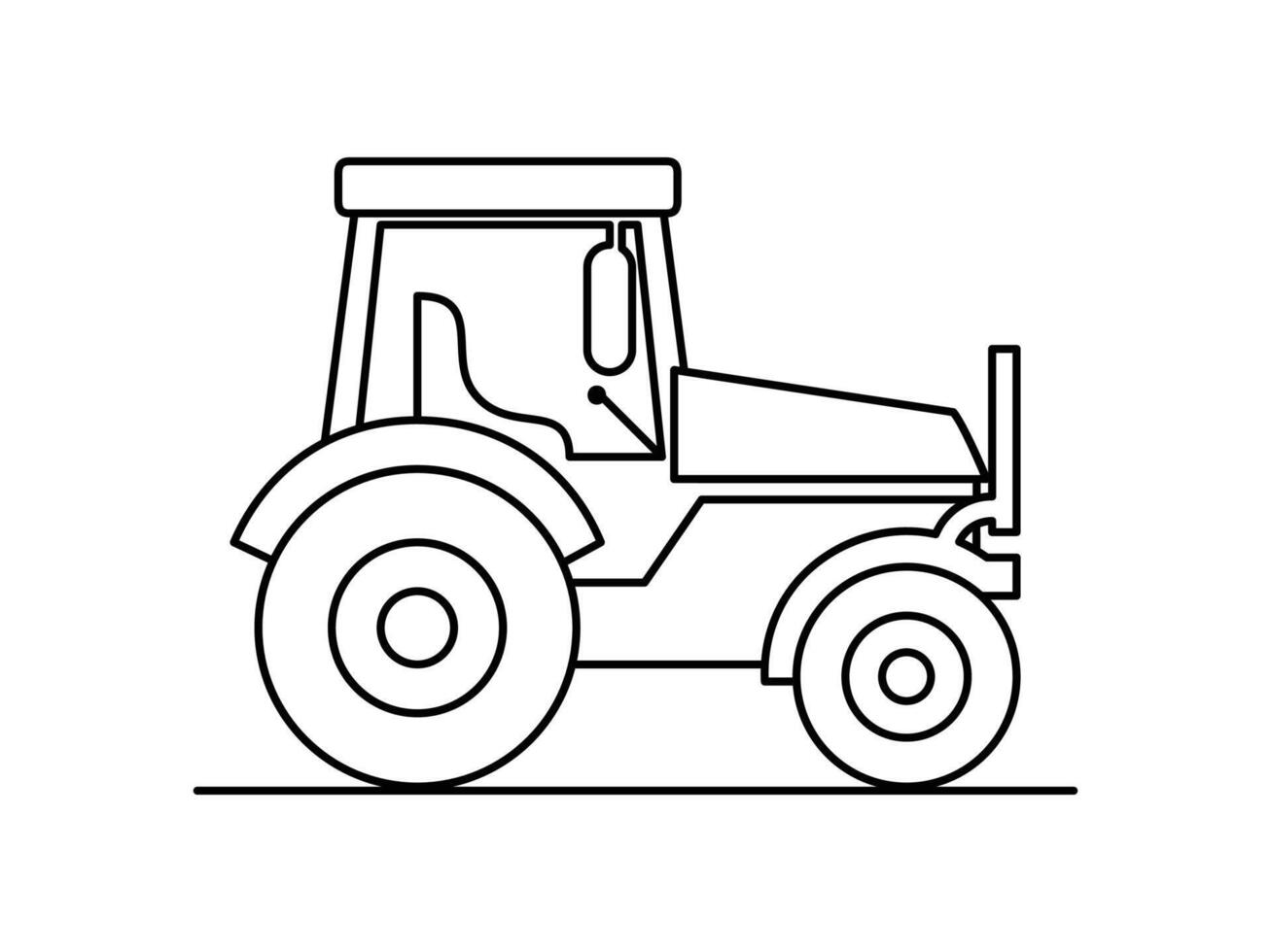 Landwirtschaft Traktor Zeichnung Vektor Illustration