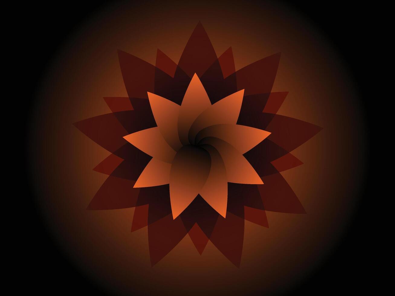 abstrakt dunkel geometrisch Blume Vektor Illustration
