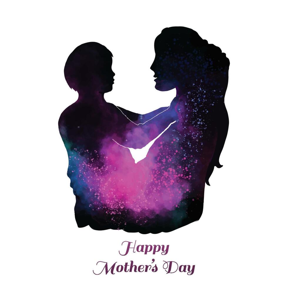 vacker mors dag för mamma och son kärlekskort bakgrund vektor