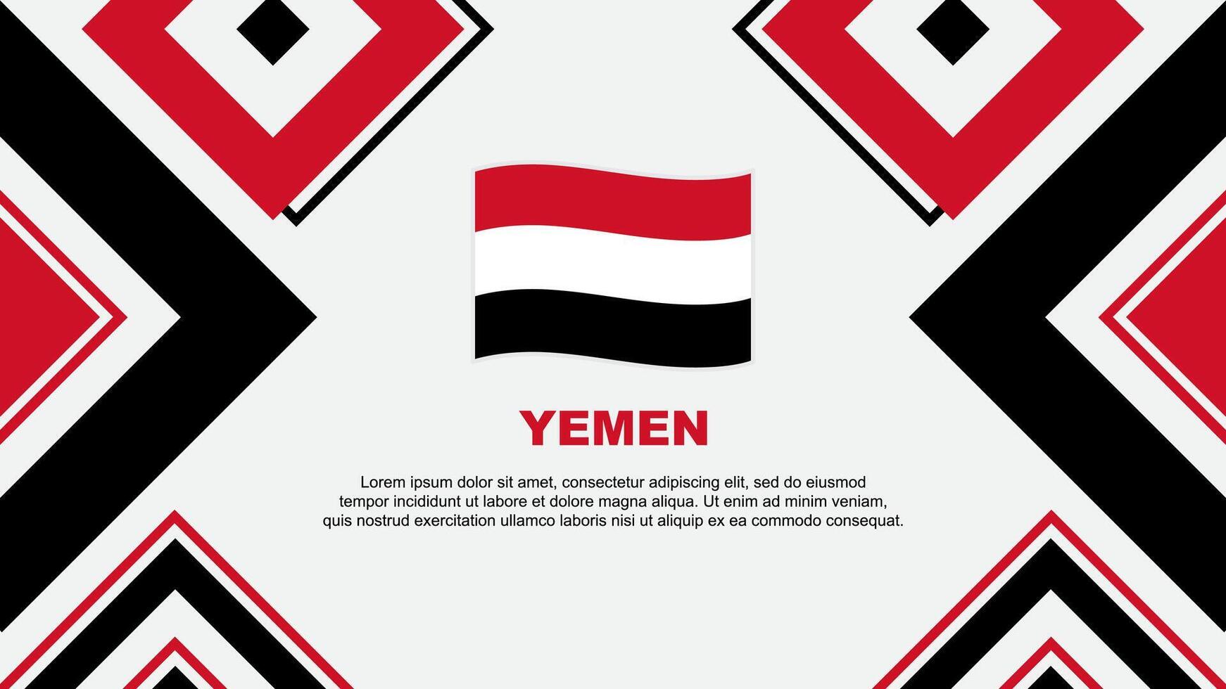 Jemen Flagge abstrakt Hintergrund Design Vorlage. Jemen Unabhängigkeit Tag Banner Hintergrund Vektor Illustration. Jemen Unabhängigkeit Tag