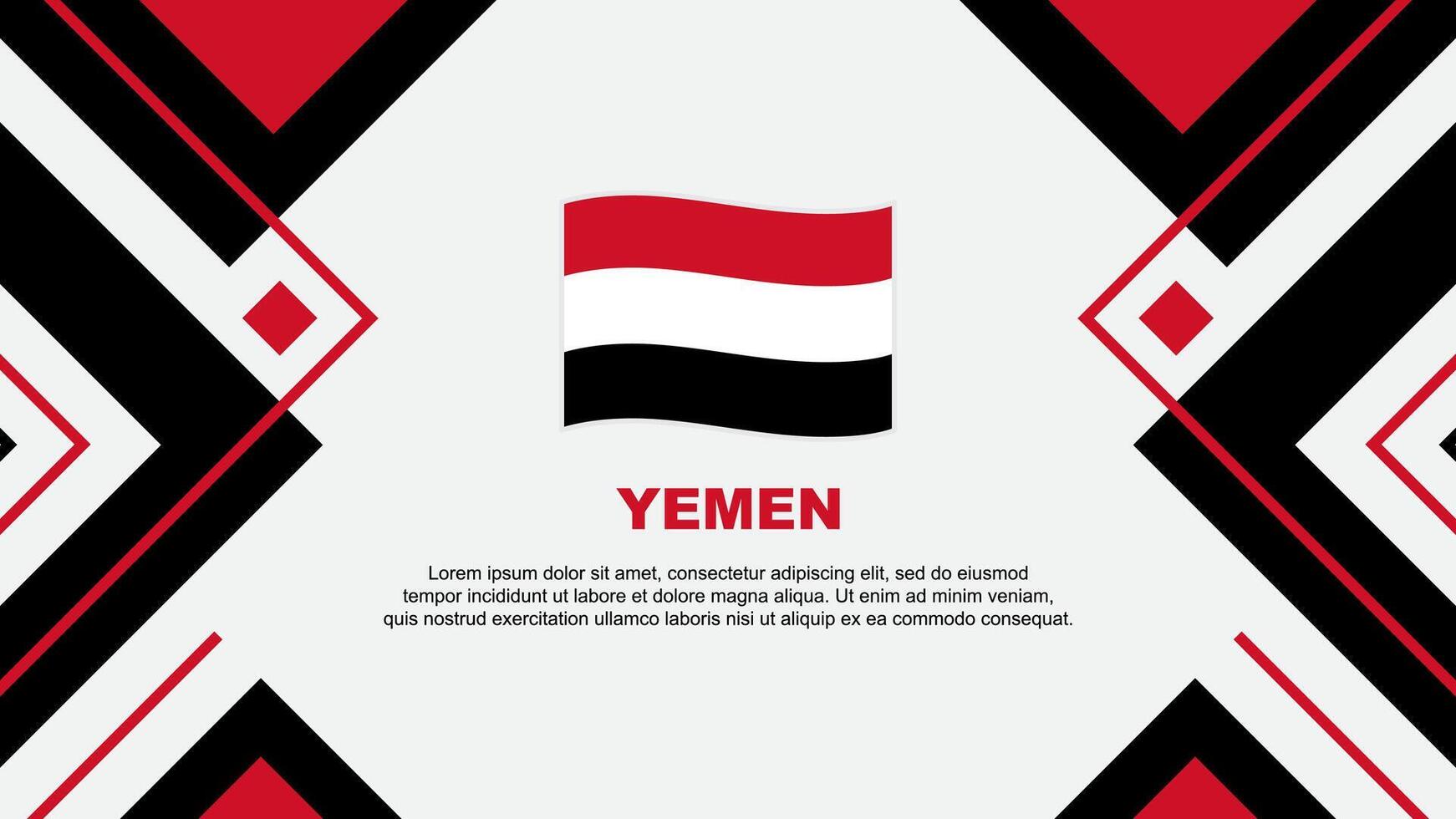 Jemen Flagge abstrakt Hintergrund Design Vorlage. Jemen Unabhängigkeit Tag Banner Hintergrund Vektor Illustration. Jemen Illustration