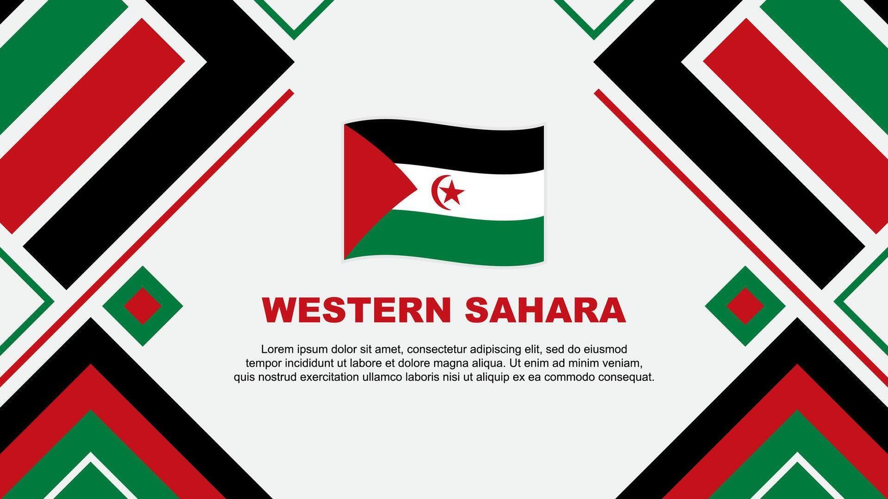 Western Sahara Flagge abstrakt Hintergrund Design Vorlage. Western Sahara Unabhängigkeit Tag Banner Hintergrund Vektor Illustration. Western Sahara Flagge