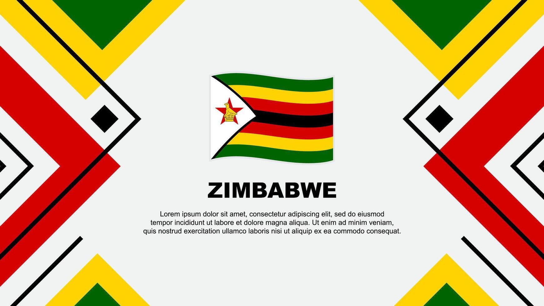 zimbabwe flagga abstrakt bakgrund design mall. zimbabwe oberoende dag baner tapet vektor illustration. zimbabwe illustration