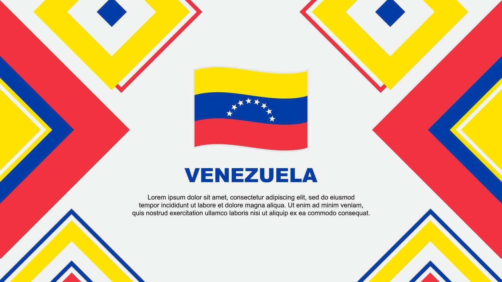 Venezuela Flagge abstrakt Hintergrund Design Vorlage. Venezuela Unabhängigkeit Tag Banner Hintergrund Vektor Illustration. Venezuela Unabhängigkeit Tag