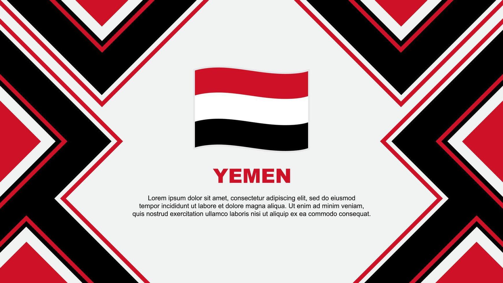 Jemen Flagge abstrakt Hintergrund Design Vorlage. Jemen Unabhängigkeit Tag Banner Hintergrund Vektor Illustration. Jemen Vektor