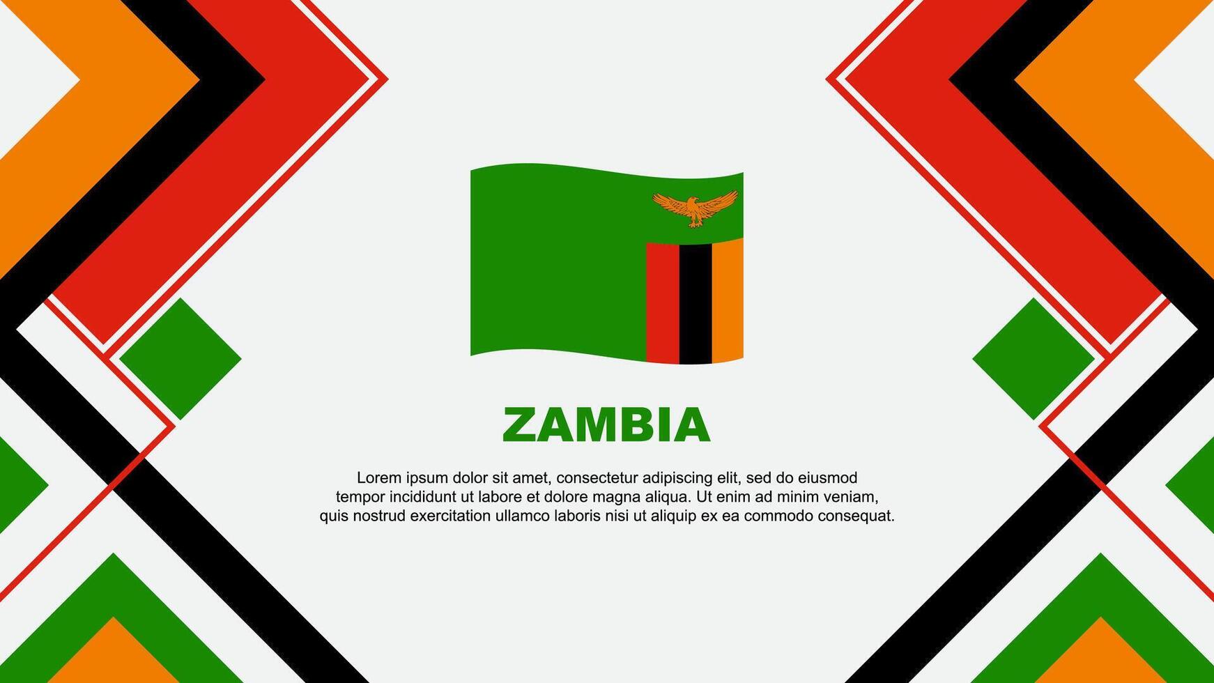 zambia flagga abstrakt bakgrund design mall. zambia oberoende dag baner tapet vektor illustration. zambia baner