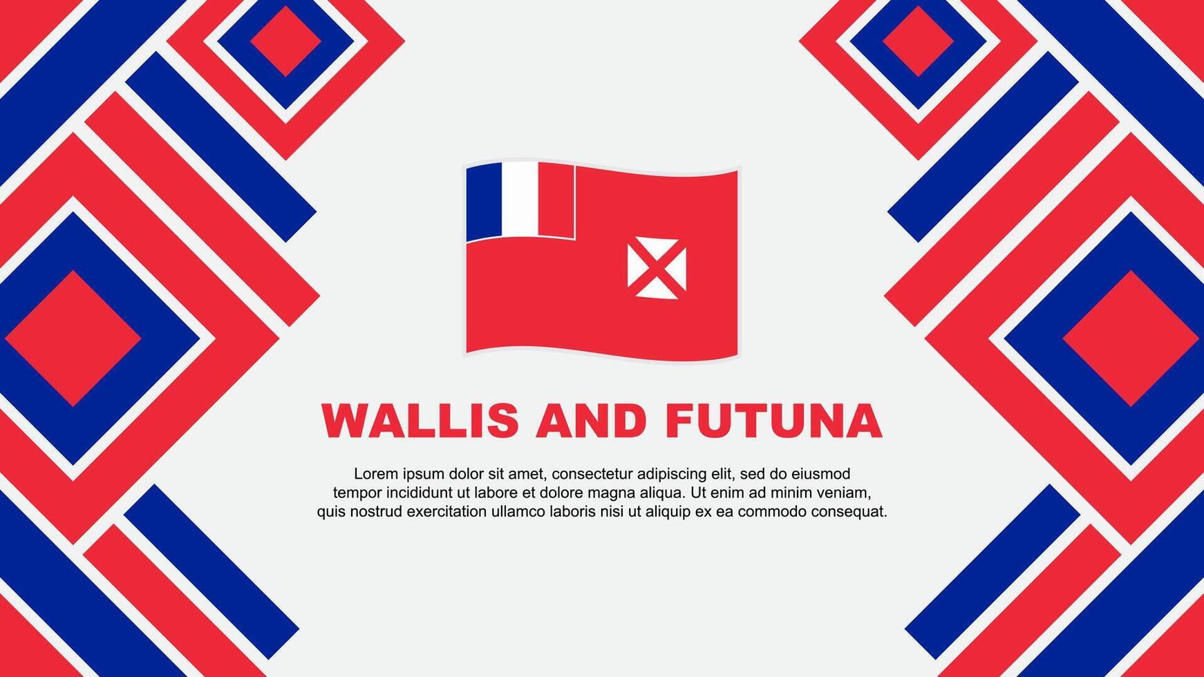 wallis och futuna flagga abstrakt bakgrund design mall. wallis och futuna oberoende dag baner tapet vektor illustration. wallis och futuna
