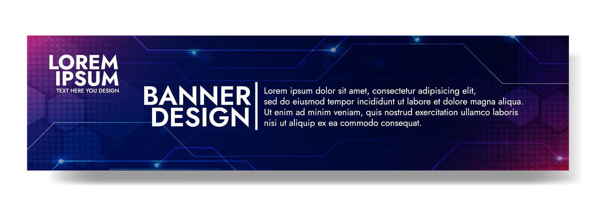 violett Blau Digital Technologie Banner. futuristisch Banner zum verschiedene Design Projekte eine solche wie Webseiten, Präsentationen, drucken Materialien, Sozial Medien Beiträge vektor