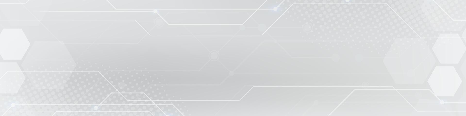 Weiß Digital Technologie Banner. futuristisch Banner zum verschiedene Design Projekte eine solche wie Webseiten, Präsentationen, drucken Materialien, Sozial Medien Beiträge vektor