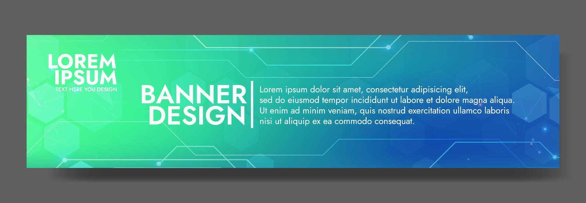 Gradient Digital Technologie Banner. futuristisch Banner zum verschiedene Design Projekte eine solche wie Webseiten, Präsentationen, drucken Materialien, Sozial Medien Beiträge vektor