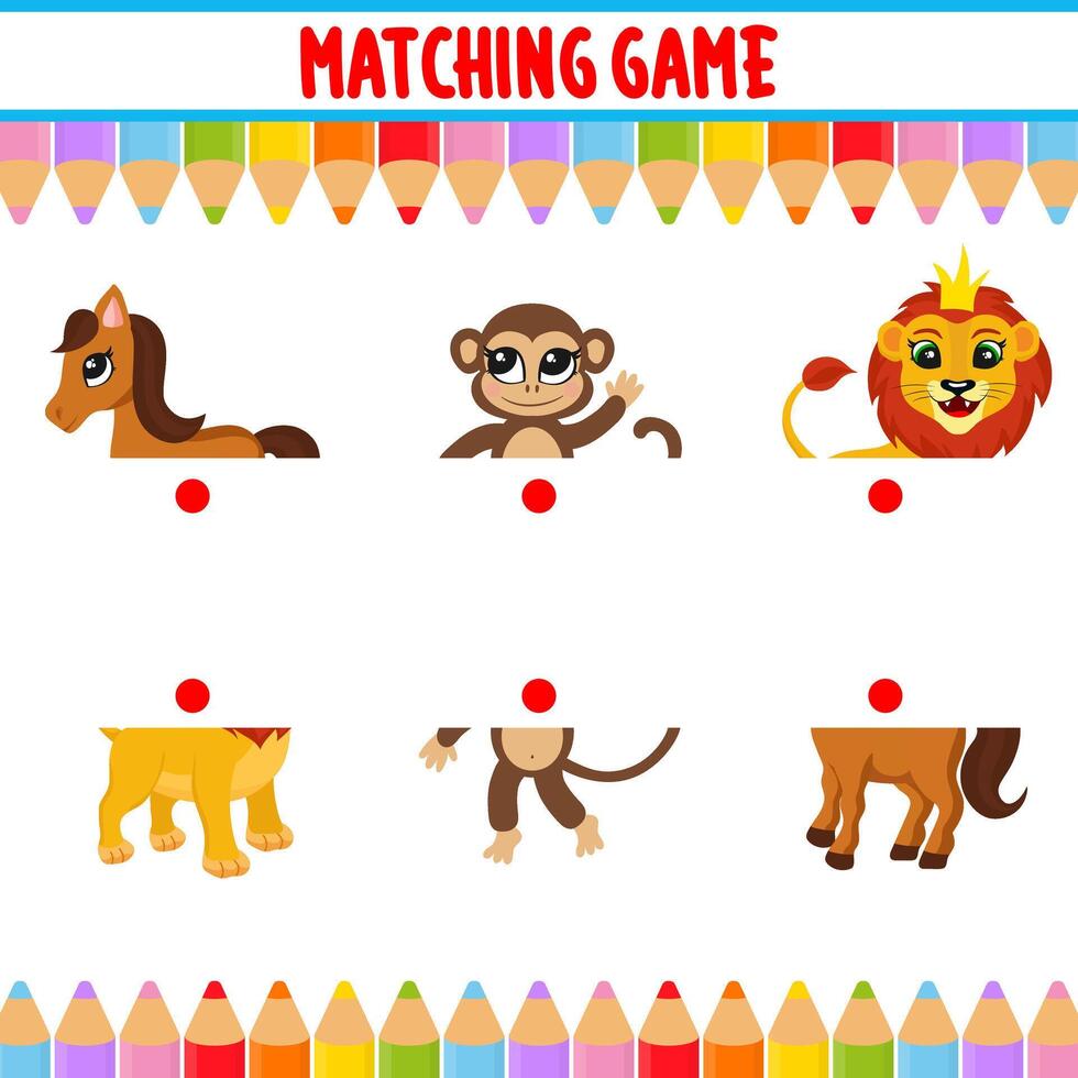 matchande barn pedagogisk spel match objekt vektor bild