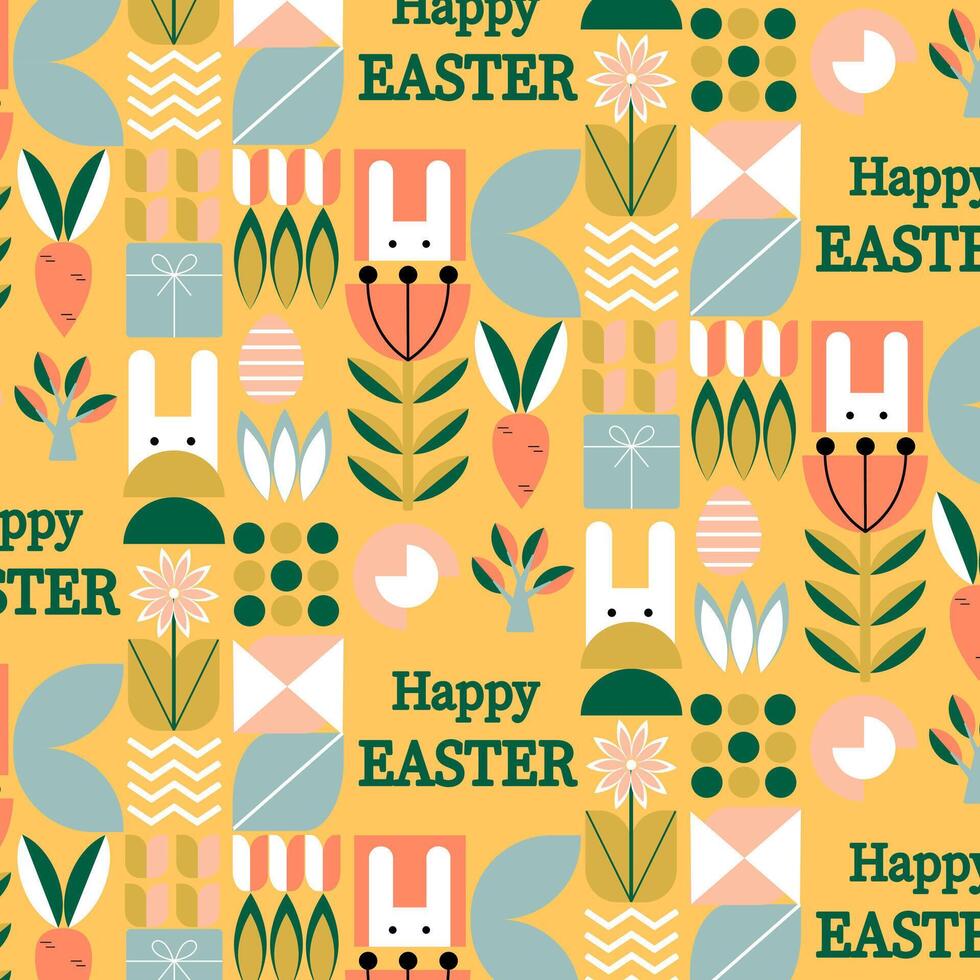 Ostern süß Spaß geometrisch Muster mit Ostern Eier. Vektor Illustration.