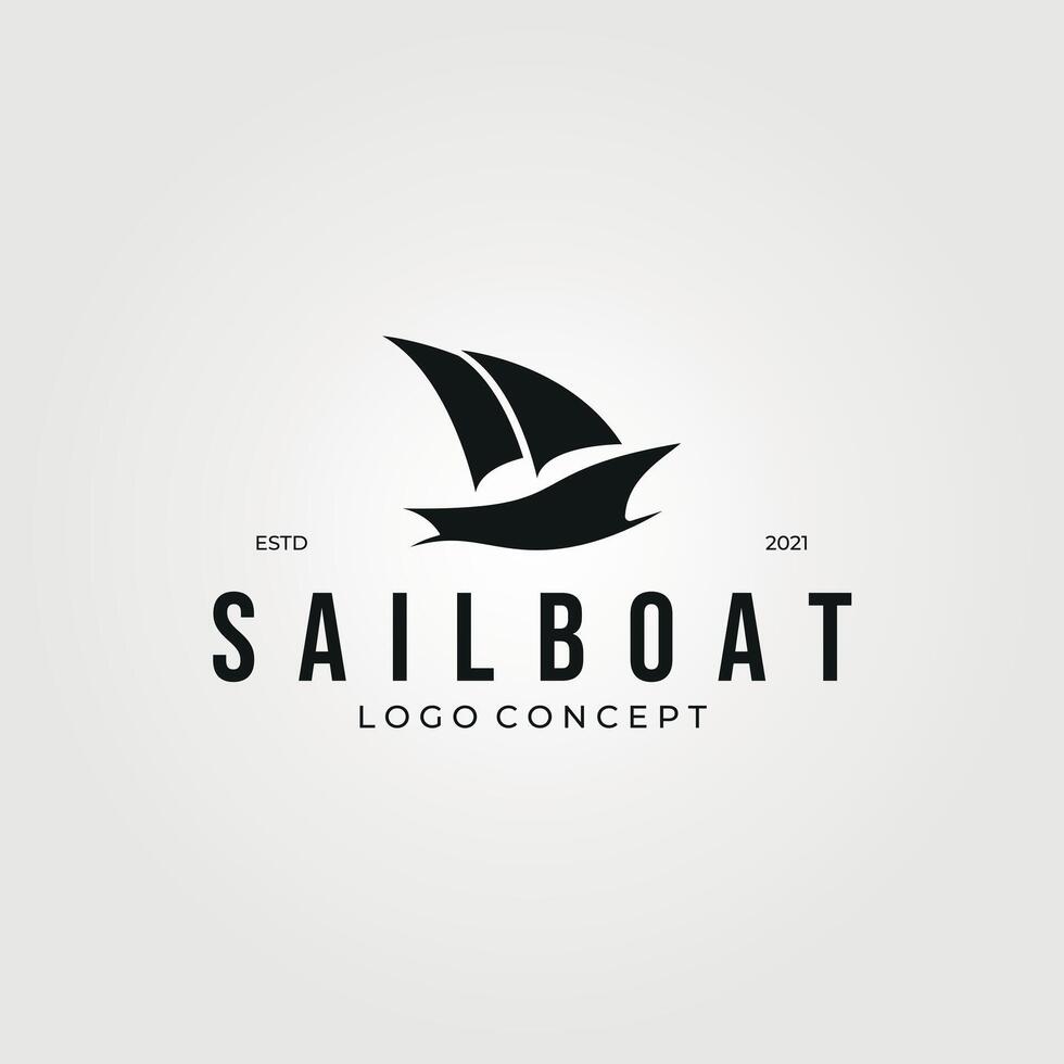 segla båt logotyp vektor årgång illustration design