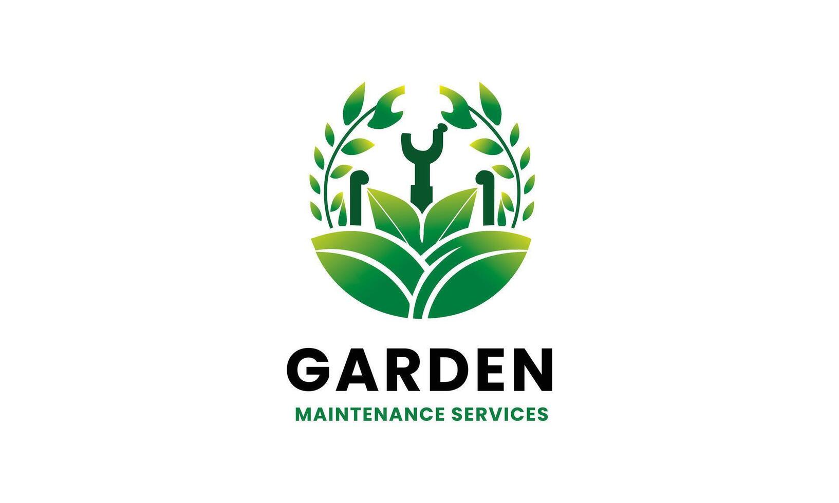 ai genererad trädgård underhåll service vektor logotyp design