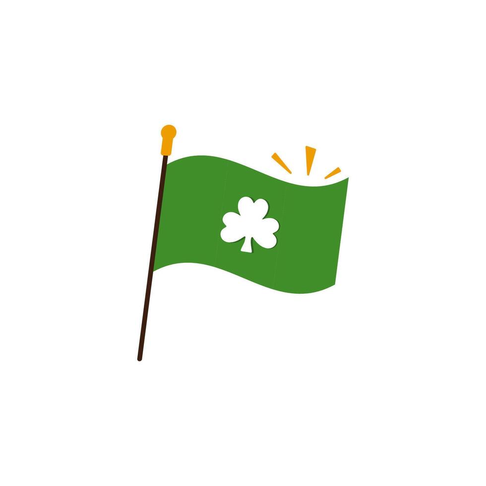 Logo Design glücklich St Patrick's Tag irisch Flagge Kleeblatt Flagge. Symbol Design Element Vektor