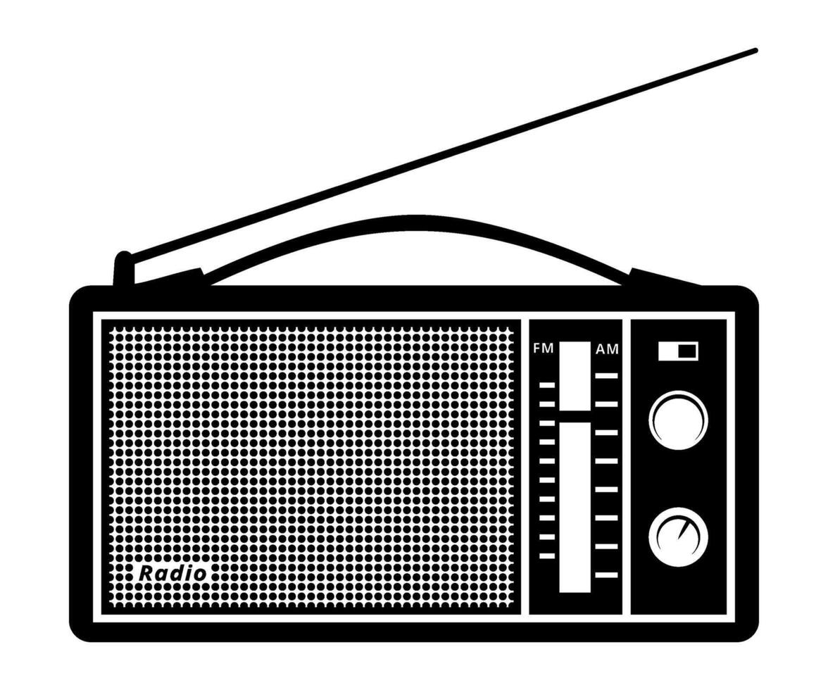 retro bärbar radio mottagare. vektor ClipArt isolerat på vit.