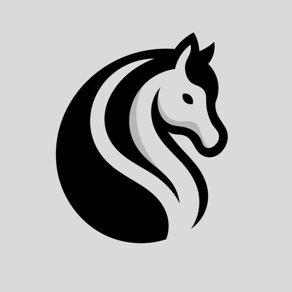 häst logotyp vektor design inspiration, svartvit emblem av häst huvud isolerat på vit, silhuett vektor illustration, perfekt för djur- bruka eller gemenskap emblem,