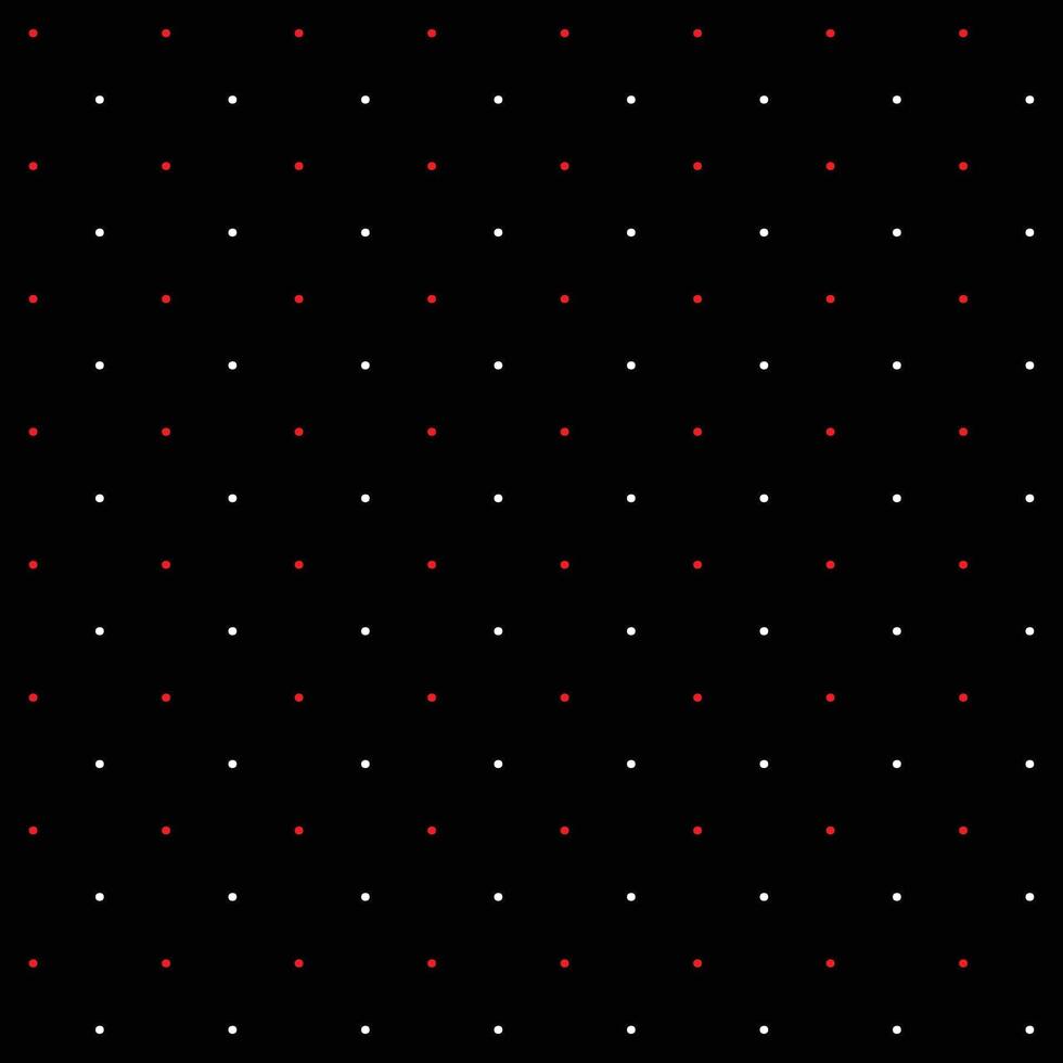 Mini rot und Weiß nahtlos Polka Punkt Muster Vektor, schwarz Hintergrund. Weihnachten Thema vektor
