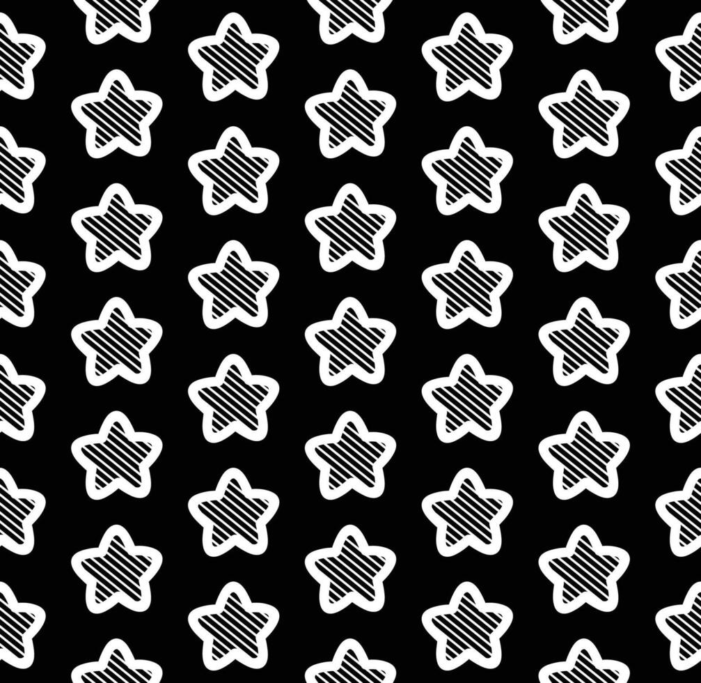nahtlos Muster Sterne Weiß auf schwarz Hintergrund vektor