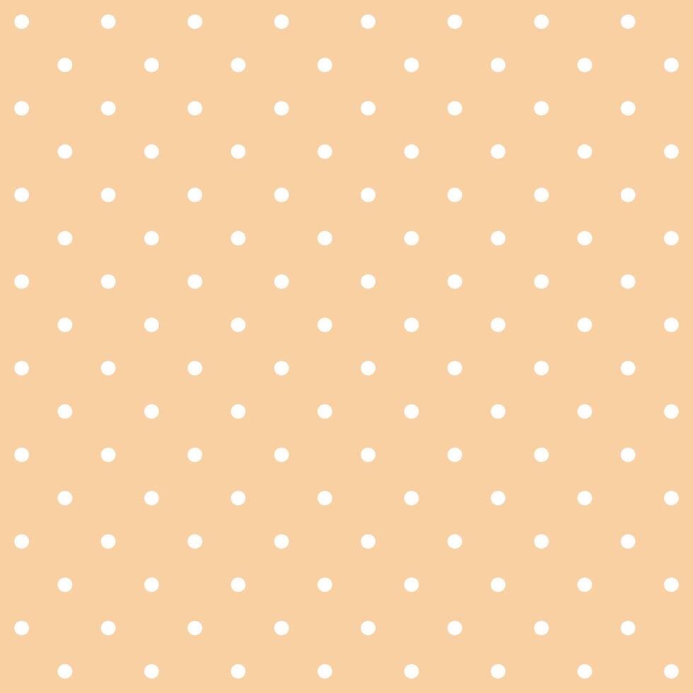 Pastell- Orange und Weiß nahtlos Polka Punkt Muster Vektor