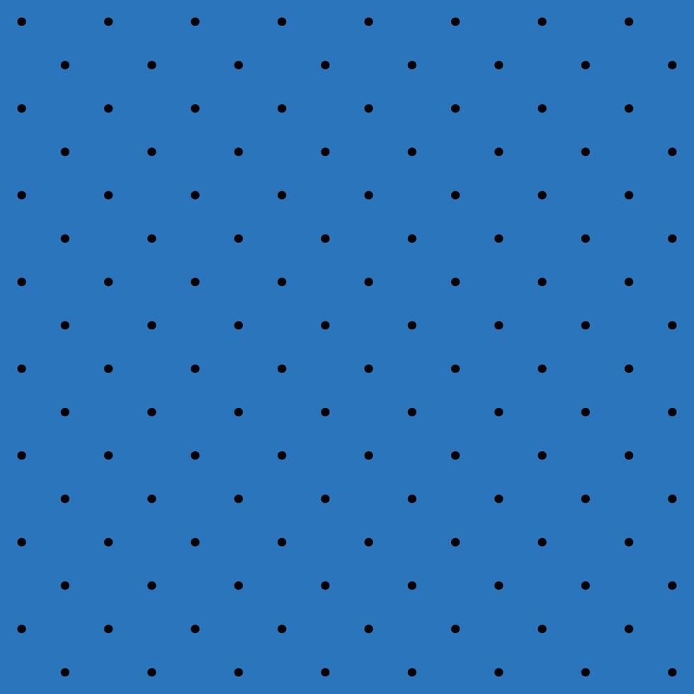 klein schwarz nahtlos Polka Punkt Muster Vektor, Blau Hintergrund. vektor