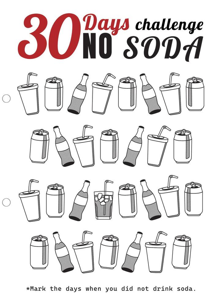 30 dagar Nej soda illustration vektor