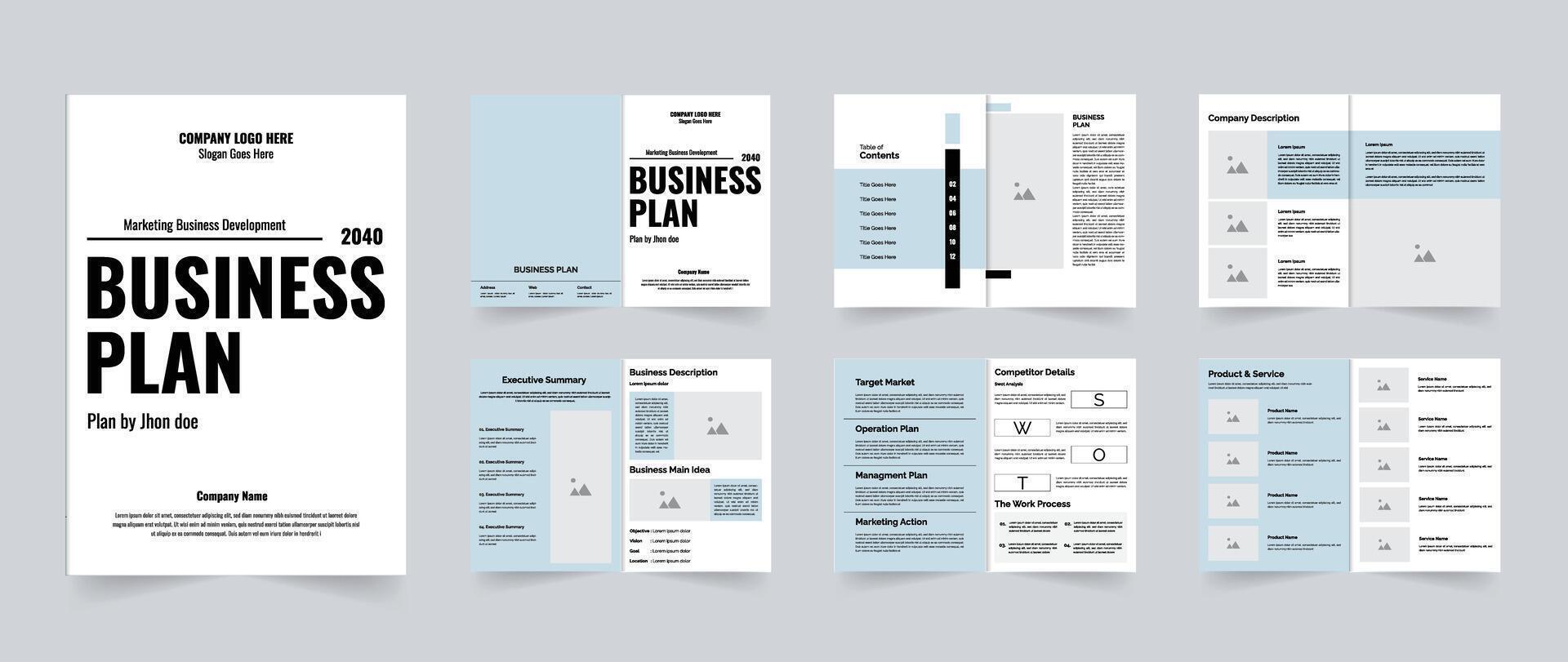 Geschäft planen Layout Design a4 Größe 12 Seiten Design vektor