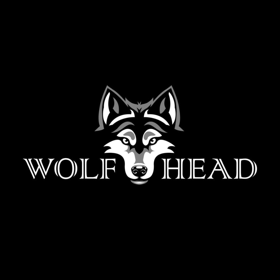 das Wolf Kopf Logo auf ein schwarz Hintergrund vektor