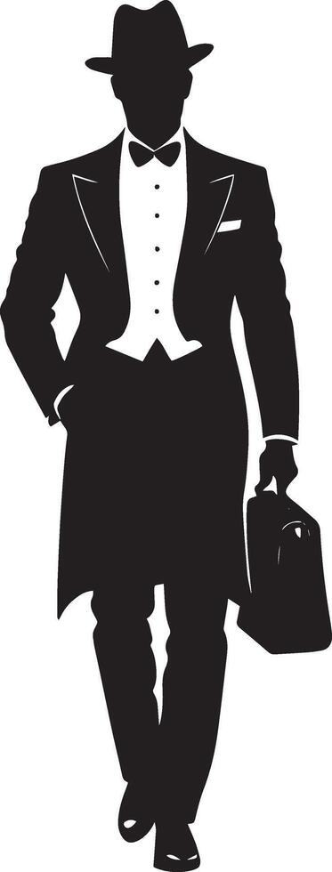 stilisiert Silhouette von Gentleman isoliert auf Weiß Hintergrund. Vektor Illustration.