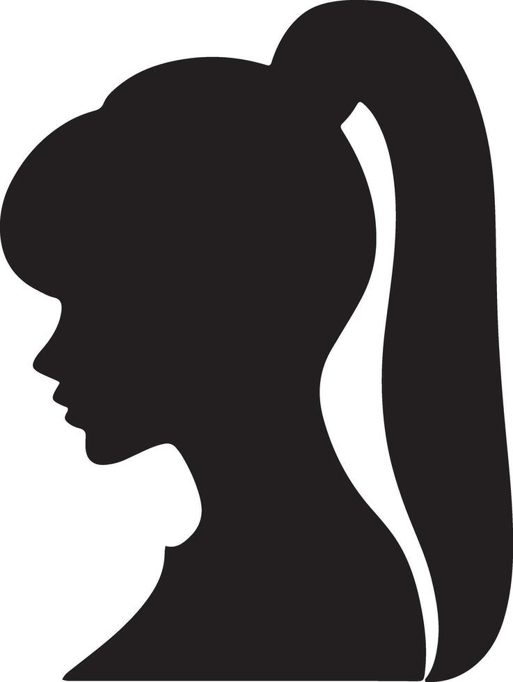 schwarz Vektor schön Frau Profil Silhouette - - Mode oder Schönheit Illustration