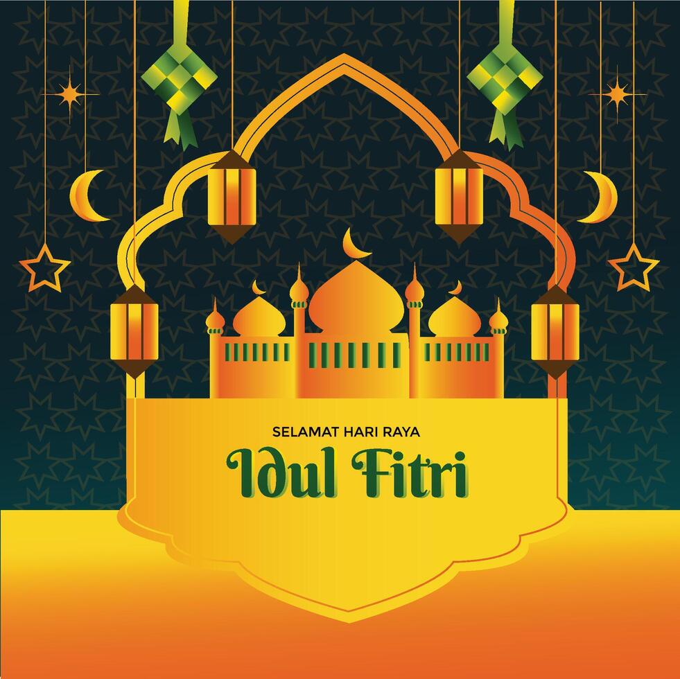 selamat hari raya idul Fitri vektor