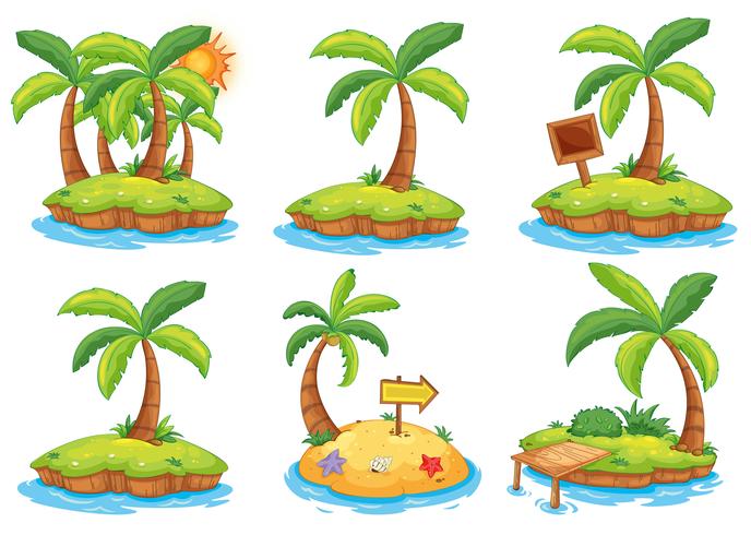 Inseln mit unterschiedlichen Zeichen vektor